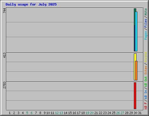 Daily usage for July 2025